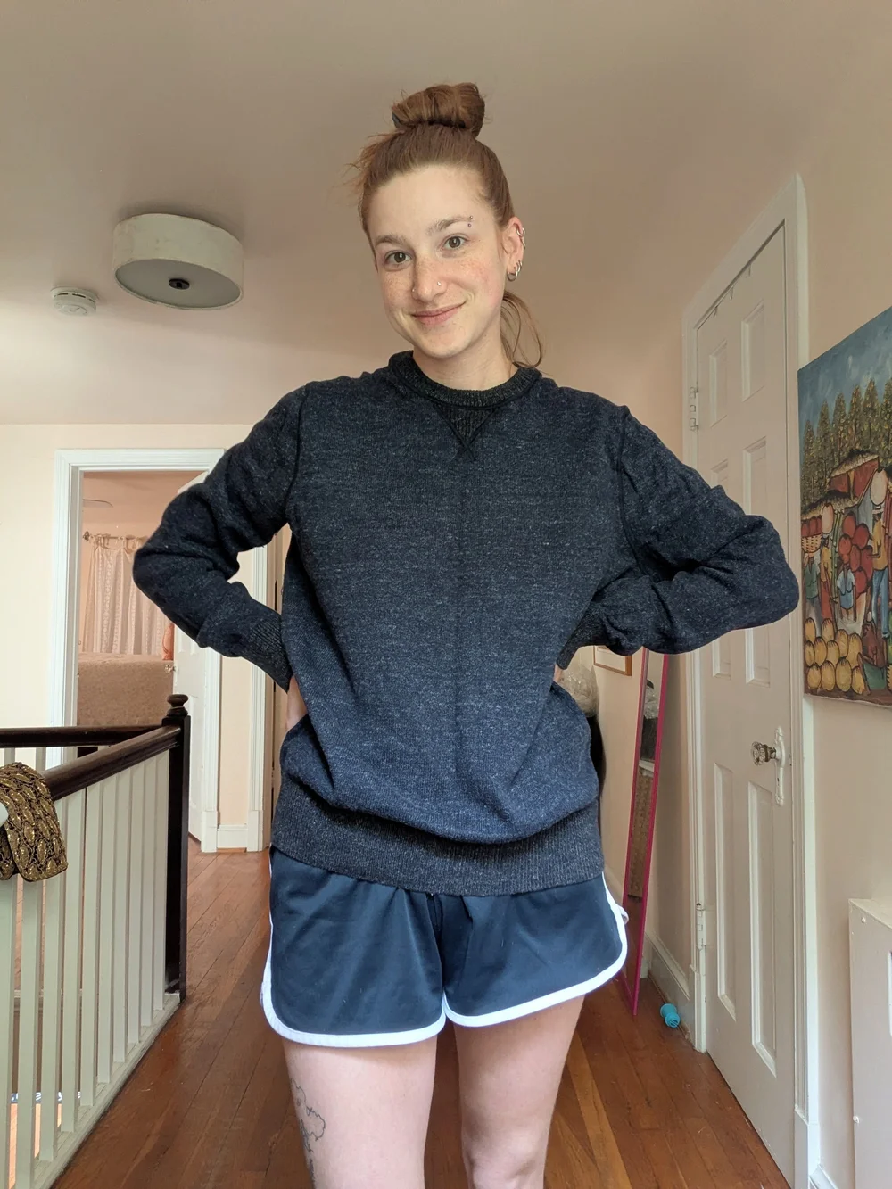 Navy Blue Cotton Crew Neck Sweater from Gap